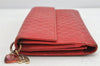 Authentic GUCCI Micro Guccissima GG Leather Long Wallet Purse 282540 Red 1643K