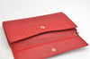 Authentic GUCCI Micro Guccissima GG Leather Long Wallet Purse 282540 Red 1643K