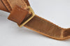 Authentic GUCCI Vintage Sun Visor Leather Nylon Size M Brown 1645K