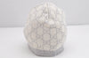 Authentic GUCCI Vintage Beanie Knit Cap For Baby GG Wool Size S White Gray 1646K