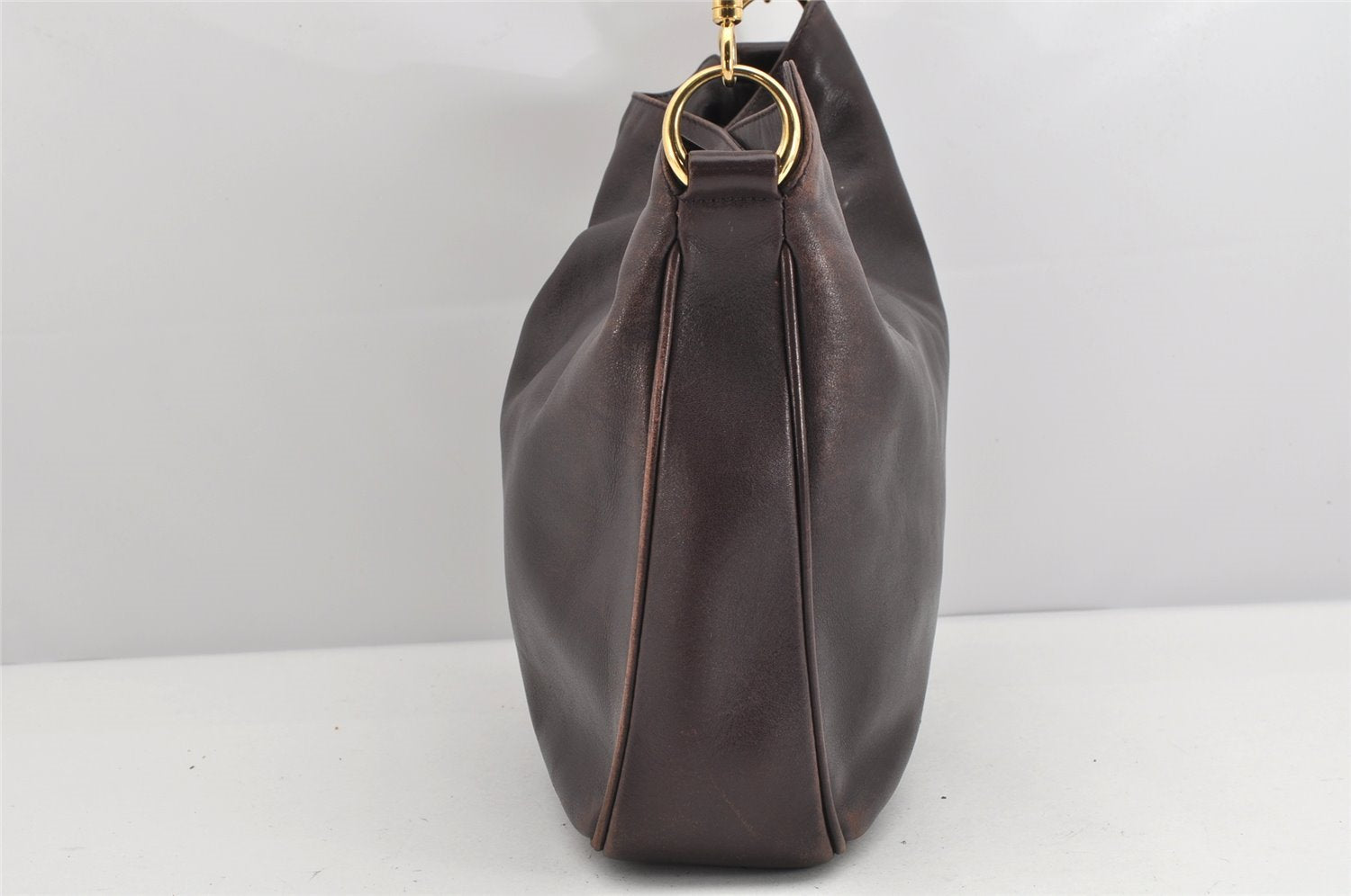 Authentic GUCCI Bamboo 2Way Shoulder Hand Bag Purse Leather Brown Junk 1648K