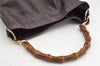 Authentic GUCCI Bamboo 2Way Shoulder Hand Bag Purse Leather Brown Junk 1648K