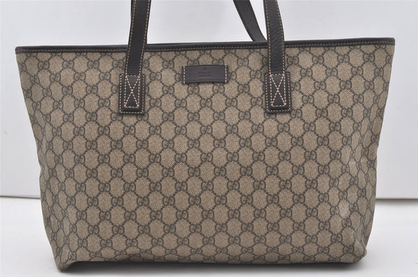Authentic GUCCI Vintage Shoulder Tote Bag GG PVC Leather 211137 Brown 1649J