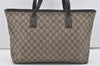 Authentic GUCCI Vintage Shoulder Tote Bag GG PVC Leather 211137 Brown 1649J