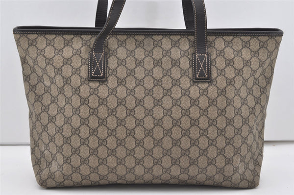 Authentic GUCCI Vintage Shoulder Tote Bag GG PVC Leather 211137 Brown 1649J
