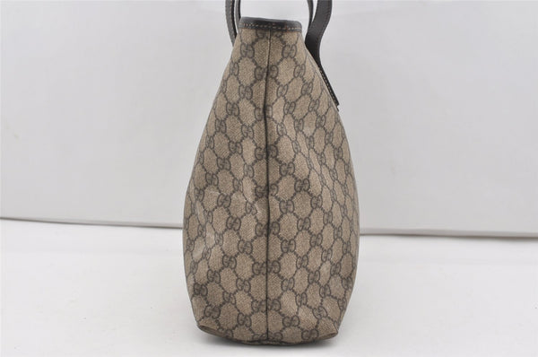 Authentic GUCCI Vintage Shoulder Tote Bag GG PVC Leather 211137 Brown 1649J