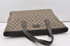 Authentic GUCCI Vintage Shoulder Tote Bag GG PVC Leather 211137 Brown 1649J