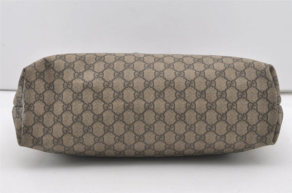 Authentic GUCCI Vintage Shoulder Tote Bag GG PVC Leather 211137 Brown 1649J