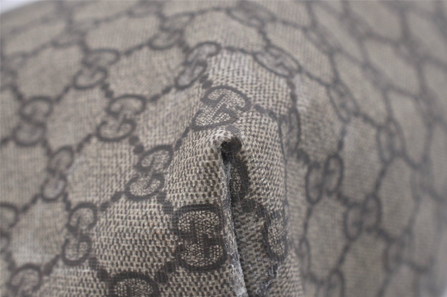 Authentic GUCCI Vintage Shoulder Tote Bag GG PVC Leather 211137 Brown 1649J