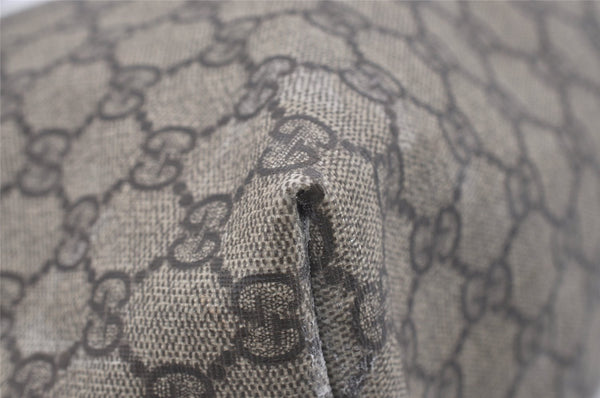 Authentic GUCCI Vintage Shoulder Tote Bag GG PVC Leather 211137 Brown 1649J