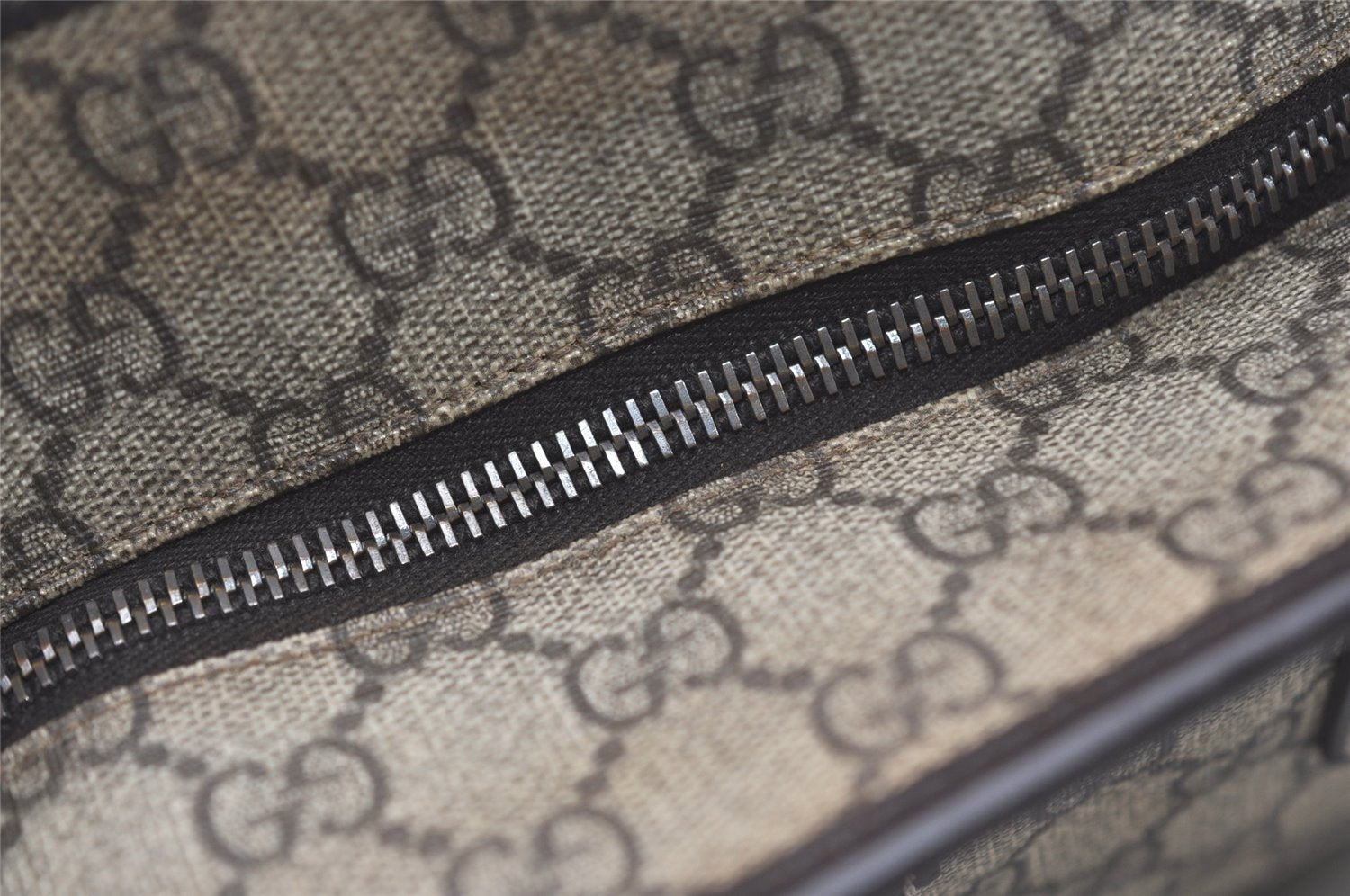 Authentic GUCCI Vintage Shoulder Tote Bag GG PVC Leather 211137 Brown 1649J