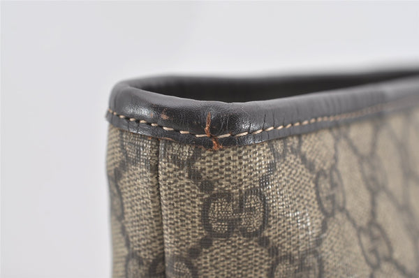 Authentic GUCCI Vintage Shoulder Tote Bag GG PVC Leather 211137 Brown 1649J