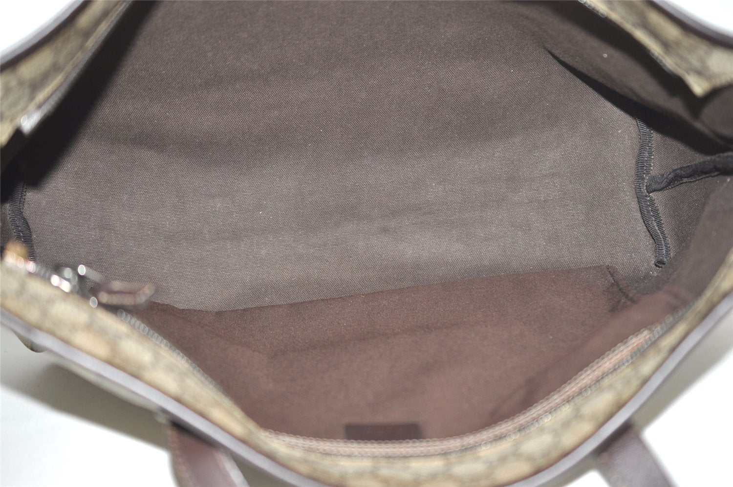 Authentic GUCCI Vintage Shoulder Tote Bag GG PVC Leather 211137 Brown 1649J