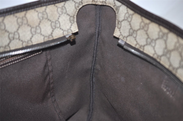 Authentic GUCCI Vintage Shoulder Tote Bag GG PVC Leather 211137 Brown 1649J