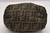 Authentic FENDI Vintage Zucca Shoulder Hand Bag Purse Nylon Leather Brown 1649K