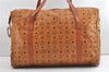 Authentic MCM Vintage Visetos Leather Travel Boston Bag Brown 1651J