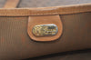 Authentic GUCCI Web Sherry Line Micro GG PVC Leather Tote Bag Brown 1651K