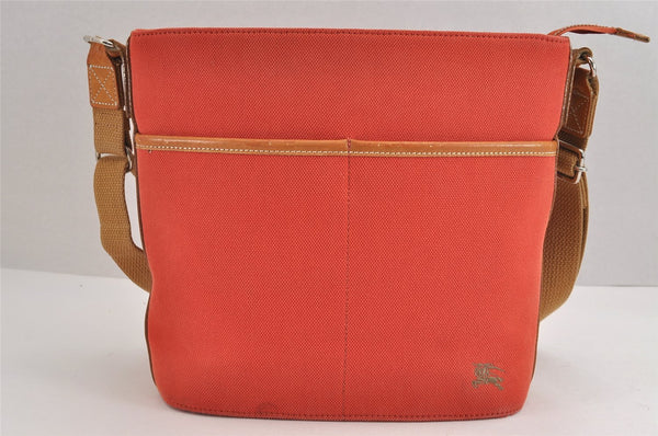 Authentic BURBERRY BLUE LABEL Shoulder Cross Body Bag Canvas Leather Red 1652J