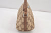 Authentic GUCCI Vintage Hand Bag Pouch Purse GG Canvas Leather 07198 Brown 1652K