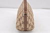 Authentic GUCCI Vintage Hand Bag Pouch Purse GG Canvas Leather 07198 Brown 1652K