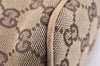Authentic GUCCI Vintage Hand Bag Pouch Purse GG Canvas Leather 07198 Brown 1652K
