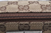 Authentic GUCCI Vintage Hand Bag Pouch Purse GG Canvas Leather 07198 Brown 1652K