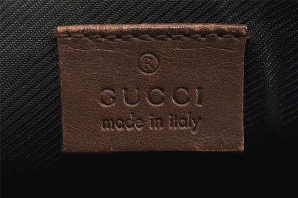 Authentic GUCCI Vintage Hand Bag Pouch Purse GG Canvas Leather 07198 Brown 1652K