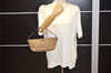 Authentic GUCCI Vintage Hand Bag Pouch Purse GG Canvas Leather 07198 Brown 1652K