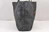 Authentic CHANEL Vintage CC Logo Shoulder Tote Bag PVC Leather Black 1653K