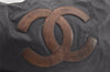 Authentic CHANEL Vintage CC Logo Shoulder Tote Bag PVC Leather Black 1653K