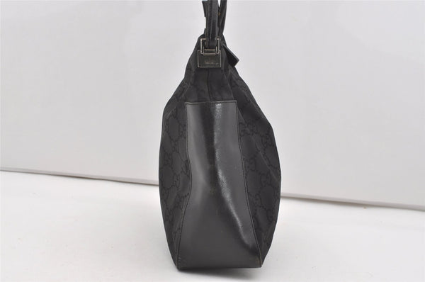 Authentic GUCCI Shoulder Hand Bag Purse GG Nylon Leather 0013766 Black 1654J