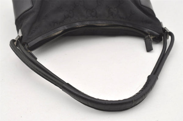 Authentic GUCCI Shoulder Hand Bag Purse GG Nylon Leather 0013766 Black 1654J