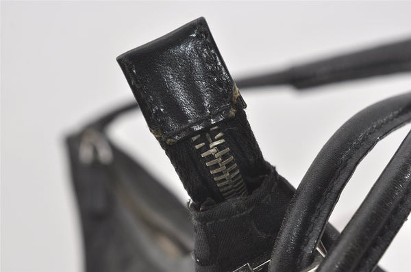 Authentic GUCCI Shoulder Hand Bag Purse GG Nylon Leather 0013766 Black 1654J