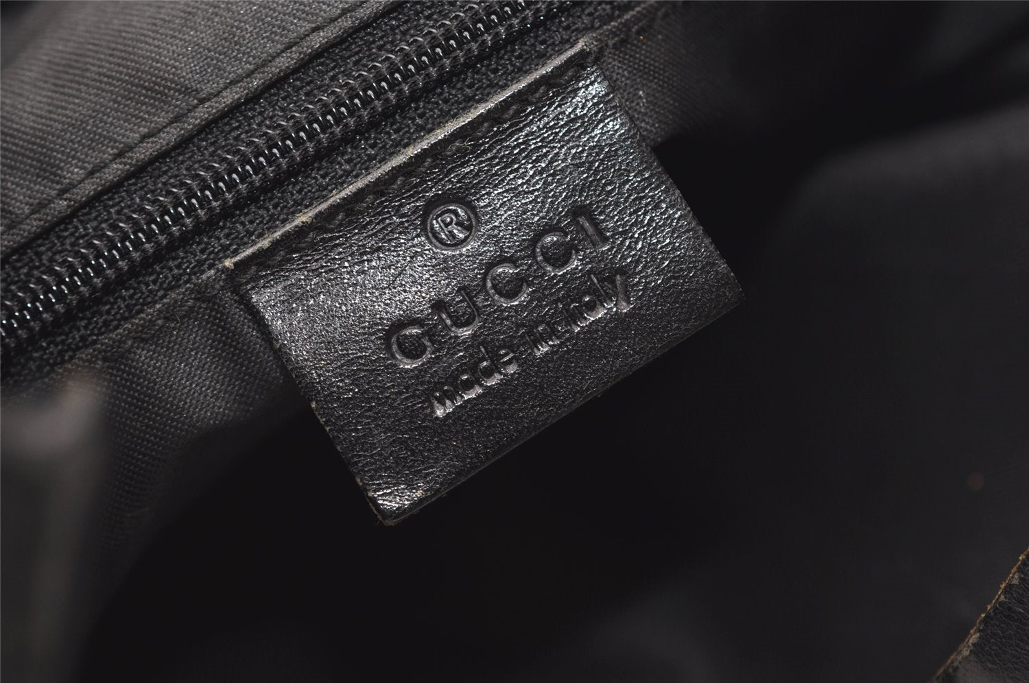 Authentic GUCCI Shoulder Hand Bag Purse GG Nylon Leather 0013766 Black 1654J