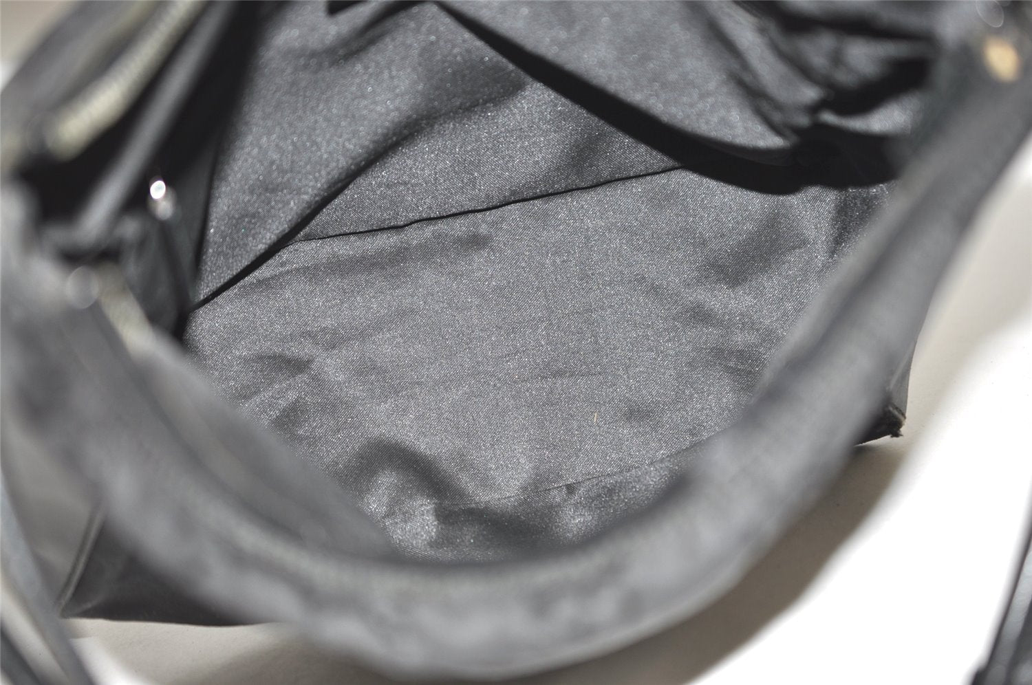 Authentic GUCCI Shoulder Hand Bag Purse GG Nylon Leather 0013766 Black 1654J