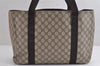 Authentic GUCCI Vintage Shoulder Tote Bag GG PVC Leather 141624 Brown 1655J