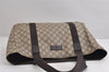 Authentic GUCCI Vintage Shoulder Tote Bag GG PVC Leather 141624 Brown 1655J