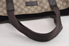 Authentic GUCCI Vintage Shoulder Tote Bag GG PVC Leather 141624 Brown 1655J