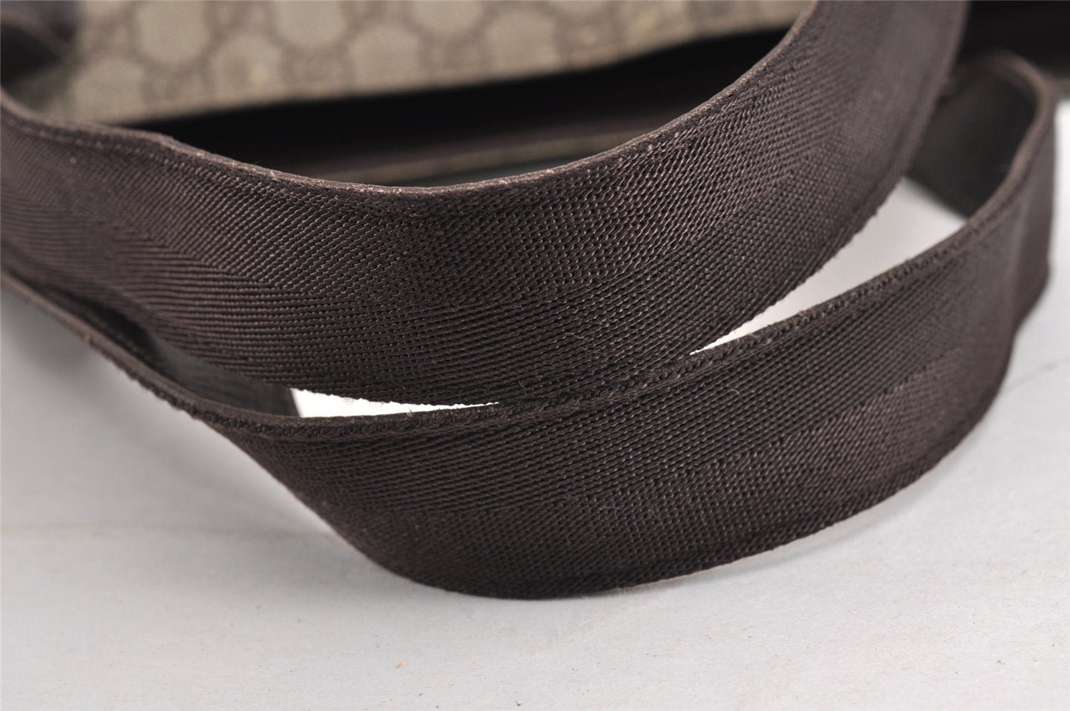 Authentic GUCCI Vintage Shoulder Tote Bag GG PVC Leather 141624 Brown 1655J