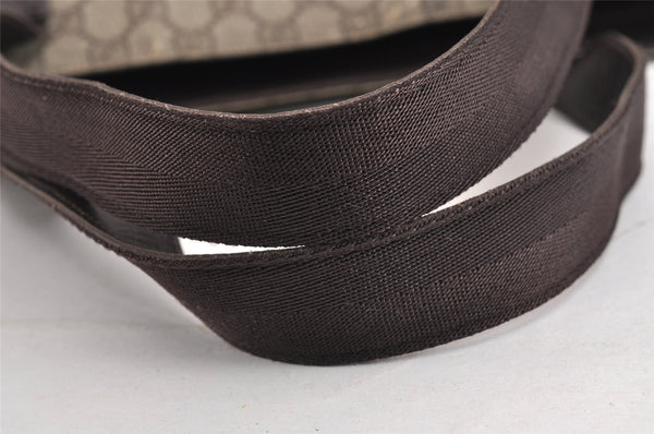 Authentic GUCCI Vintage Shoulder Tote Bag GG PVC Leather 141624 Brown 1655J
