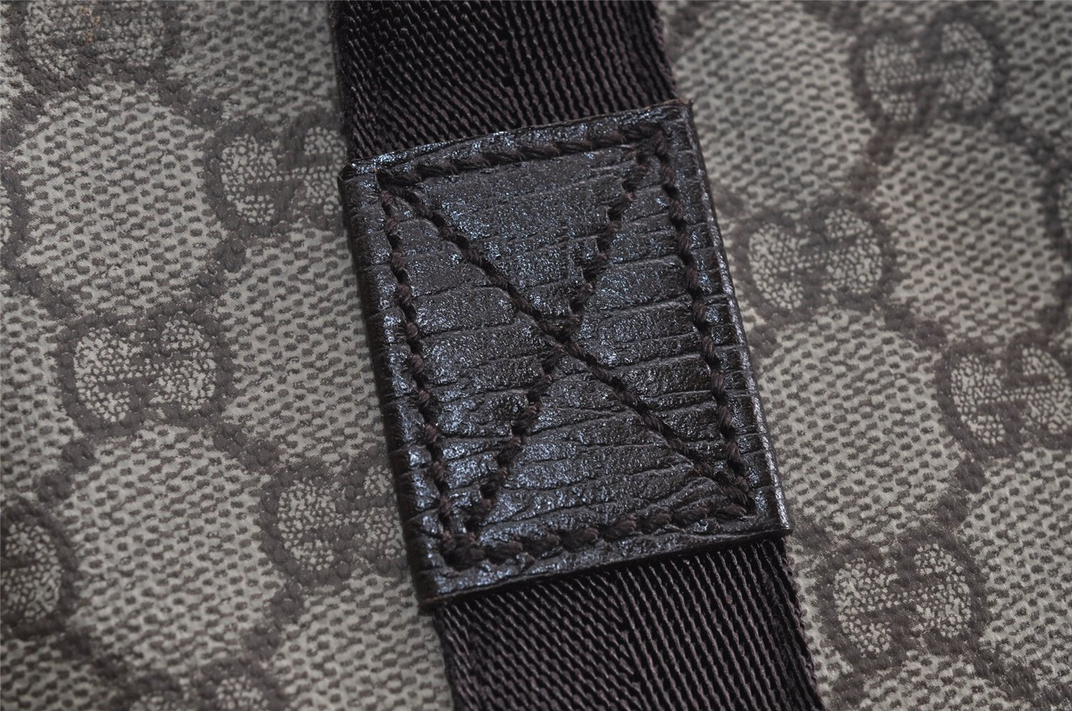 Authentic GUCCI Vintage Shoulder Tote Bag GG PVC Leather 141624 Brown 1655J