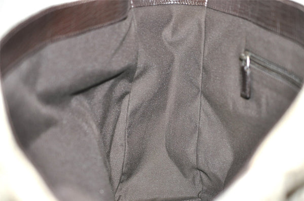 Authentic GUCCI Vintage Shoulder Tote Bag GG PVC Leather 141624 Brown 1655J