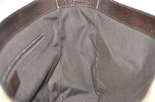 Authentic GUCCI Vintage Shoulder Tote Bag GG PVC Leather 141624 Brown 1655J