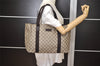 Authentic GUCCI Vintage Shoulder Tote Bag GG PVC Leather 141624 Brown 1655J