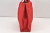 Authentic HERMES Vintage Deauville PM Hand Tote Bag Purse Canvas Red 1655K