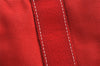 Authentic HERMES Vintage Deauville PM Hand Tote Bag Purse Canvas Red 1655K