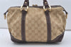 Authentic GUCCI 2Way Hand Bag GG Canvas Leather 189893 Beige Brown 1656J