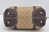 Authentic GUCCI 2Way Hand Bag GG Canvas Leather 189893 Beige Brown 1656J