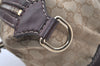 Authentic GUCCI 2Way Hand Bag GG Canvas Leather 189893 Beige Brown 1656J