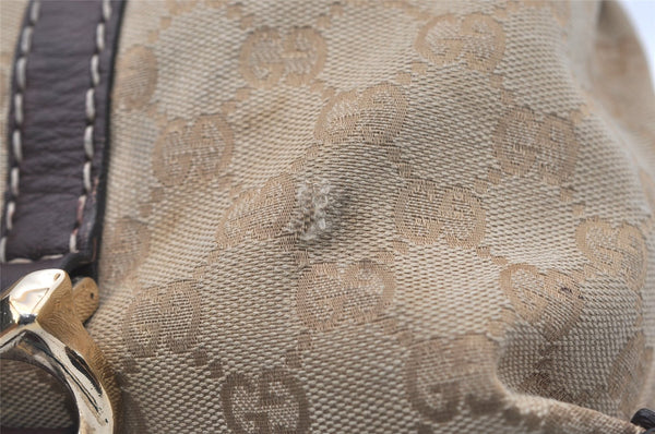 Authentic GUCCI 2Way Hand Bag GG Canvas Leather 189893 Beige Brown 1656J